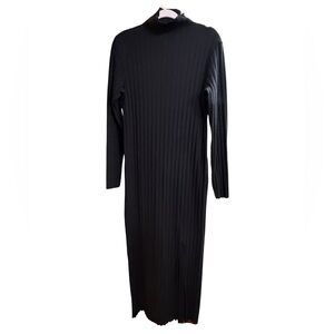 Free People Women's Elegant Black Ribbed Maxi Dress Size XL